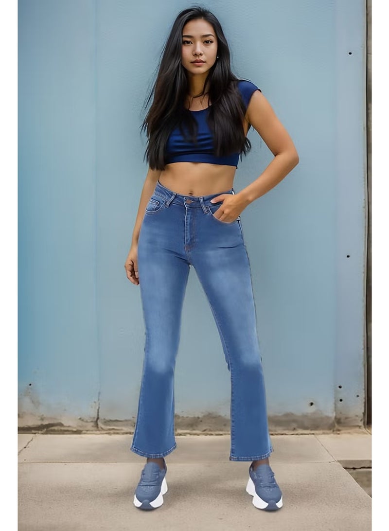 Cedy Denim Women's Spanish Leg High Waist Denim Pants Skinny Fit Jean - C605 - Image 4